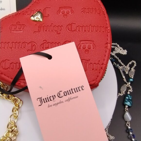 Juicy Couture Heart Shaped Red Wristlet Wallet - Picture 3 of 5